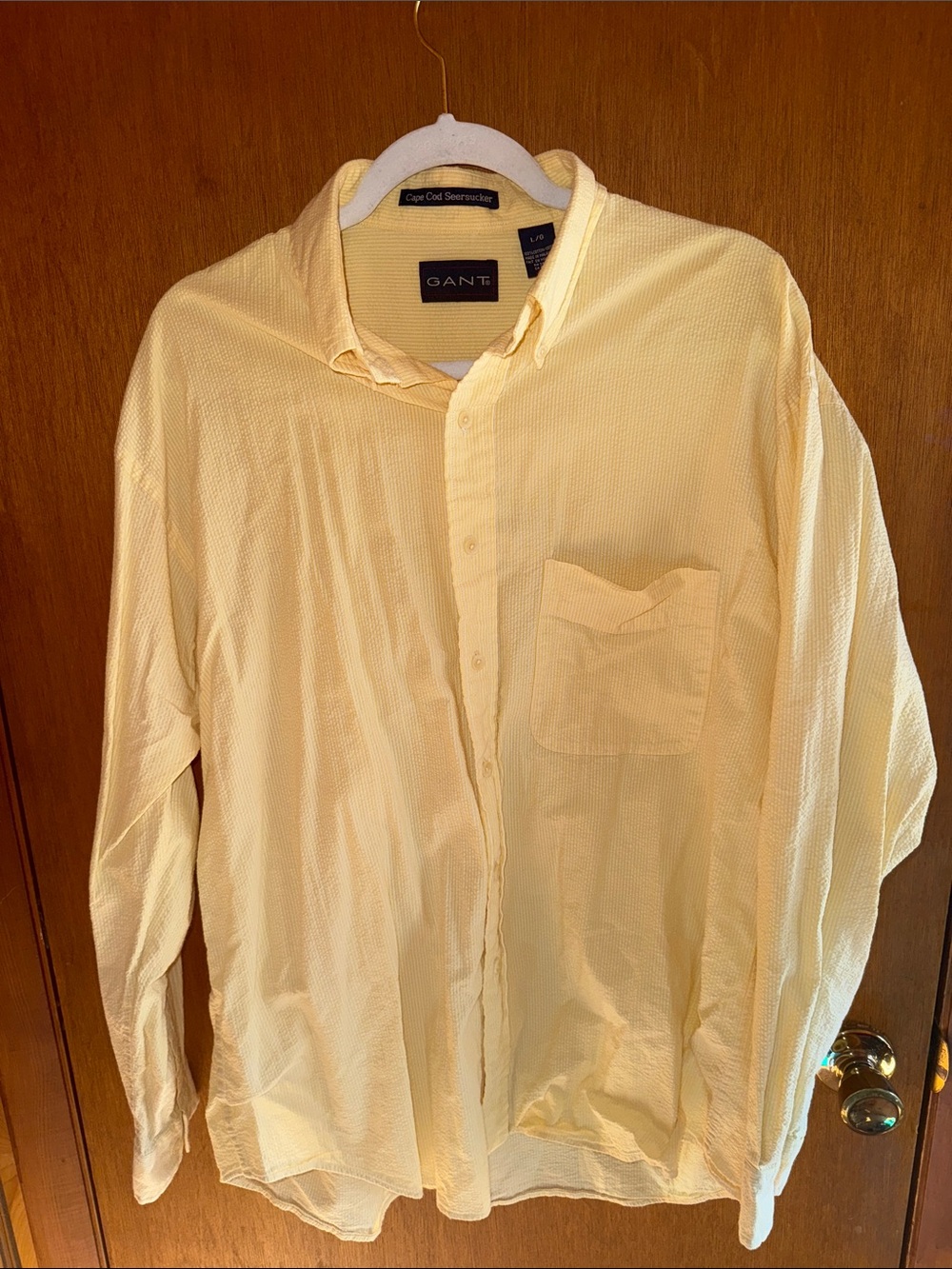 Gant Light Yellow Casual Button-Down Shirt with Chest Pocket